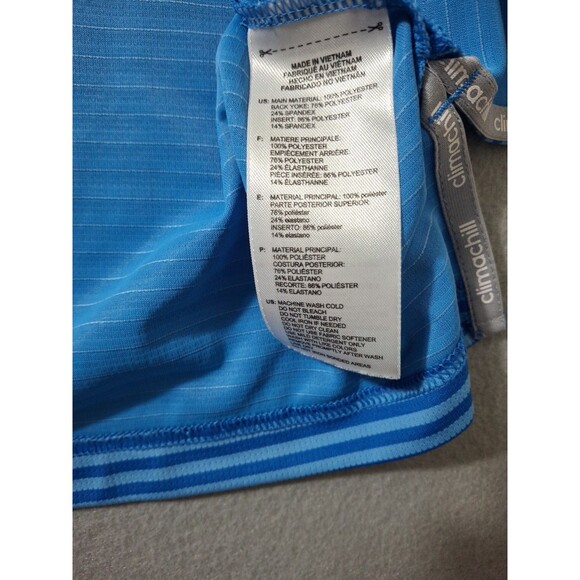 Adidas Golf Polo Shirt Men's 2XL TORREY PINES Course Logo Blue Stripe Climachill - Picture 5 of 9